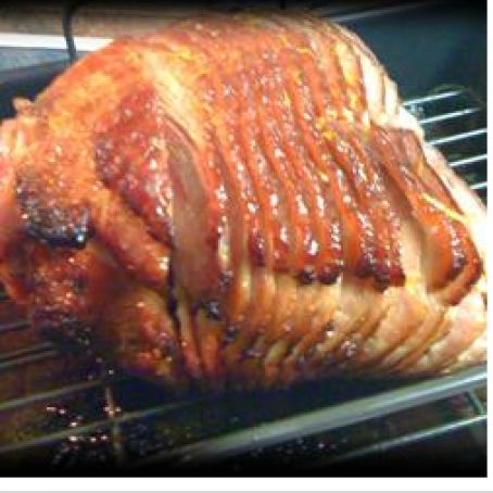 Glazed Ham with Peach-Ginger Sauce