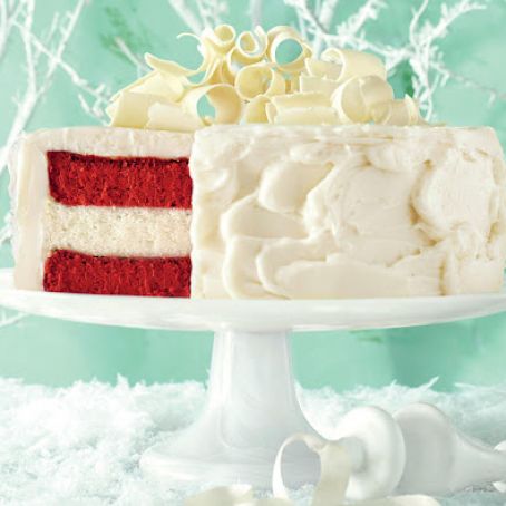 Red Velvet Cheesecake-Vanilla Cake with Cream Cheese Frosting