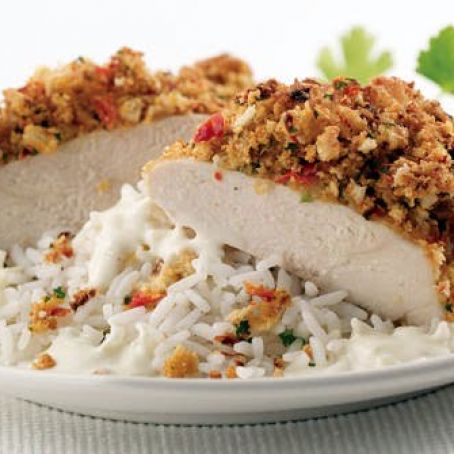 Roast Chicken with Red Pepper Crust & Garlic Cream