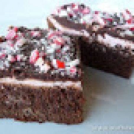 Peppermint Candy Cane Brownies (ourbestbites)