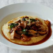 Buttery Polenta with Grana Padano, Mushrooms
