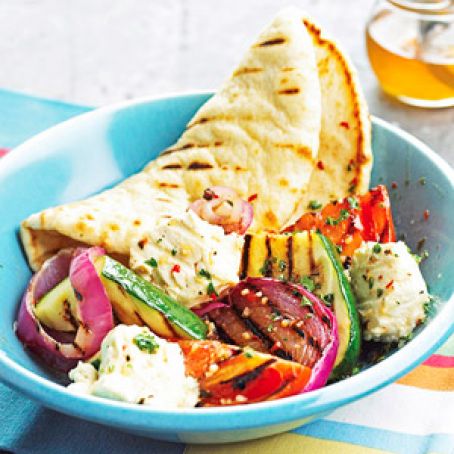 Pita, Cheese, and Veggie Grill