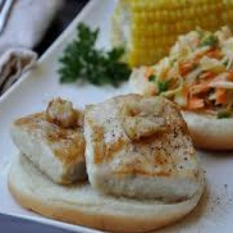 Tilapia Sammies with Citrus Honey Slaw