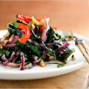 STIR FRIED SWISS CHARD & RED PEPPERS