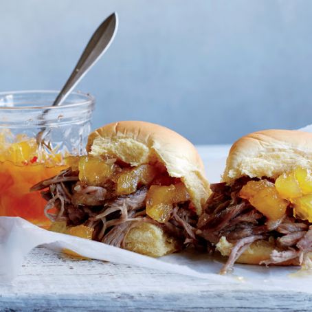 Smoky Kalua Pork Sandwiches with Spiced Pineapple Jam