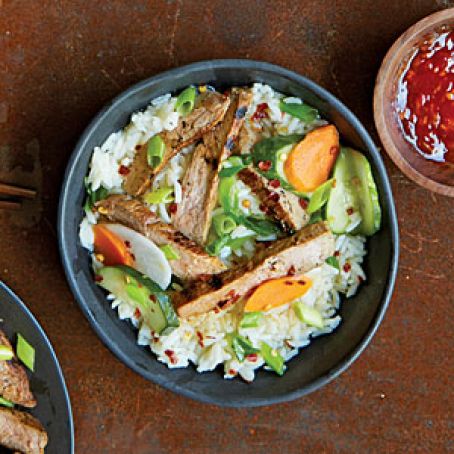 Coconut-Marinated Pork with Pickled Vegetables
