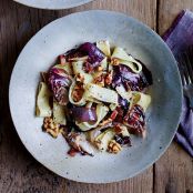 Pasta with Guanciale, Radicchio and Ricotta