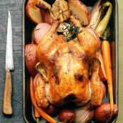 Lemon-Tarragon Roast Chicken with Vegetables