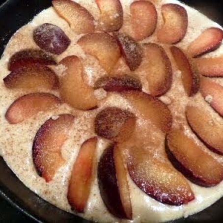 Plum/Peach Skillet Cake