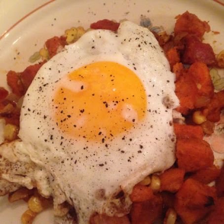 Sweet Potato Hash or Freezer Fry-Up with Sunny Side-Up Eggs