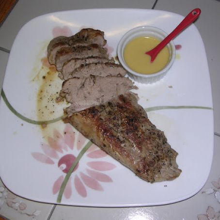 Pork tenderloin with garlic-orange vinaigrette