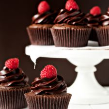 Chocolate Cupcakes with Chambord Frosting