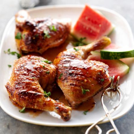 Grilled Chicken with Watermelon Glaze