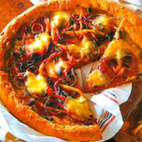 PIZZA DE JITOMATE DESHIDRATADO Y SALAMI