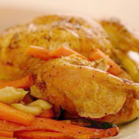 Simply Roasted Chicken with Carrots