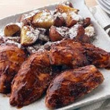 BBQ Roasted Chicken with Parmesan Potatoes