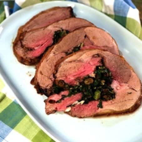 Rolled Leg of Lamb with Swiss Chard