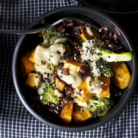Miso Sweet Potato and Broccoli Bowl
