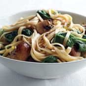 Pasta - Lo Mein with Spinach and Mushrooms