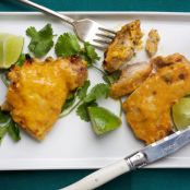 Mango-lime marinated chicken thighs