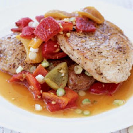 Pork Scallopine with Spicy Cherry-Pepper Sauce