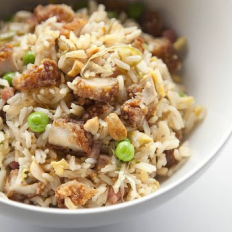 Fried-Chicken Fried Rice With Pickled Scallions & Ham