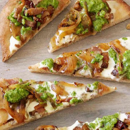 Flatbread With Bacon and Scallion Pesto