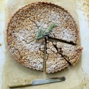 Pine Nut Tart with Rosemary Cream