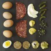 Salami-Egg Canapés