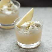 Lemongrass Gelatin with Yogurt, Green Apple and Pistachio Meringues