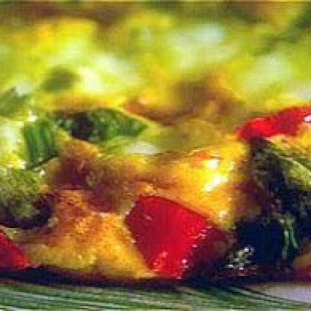 Frittata with Asparagus, Tomato and Fontina Cheese