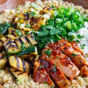 Grilled BBQ Chicken, Zucchini and Corn Quinoa Salad