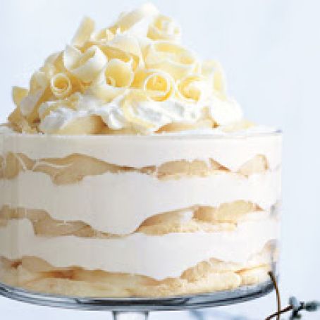 White Chocolate Tiramisu Trifle with Spiced Pears