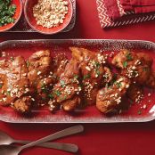 Mole-rubbed Chicken with grilled Polenta with variation