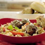 Meatballs and Creamy Rice Skillet