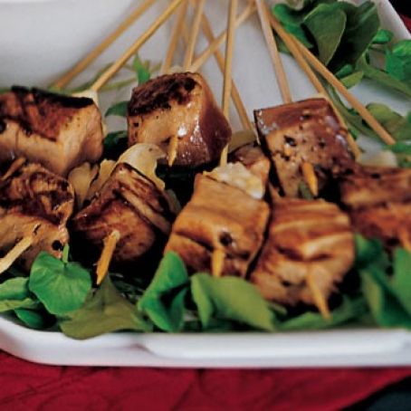 Peppered Ahi Skewers with Wasabi Mayo