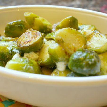 Lemon Blue Cheese Brussels Sprouts