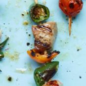 Pork, Yellow Pepper & Jalapeño Kebabs