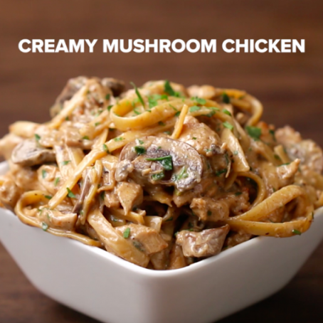 Creamy Mushroom Chicken Fettucine