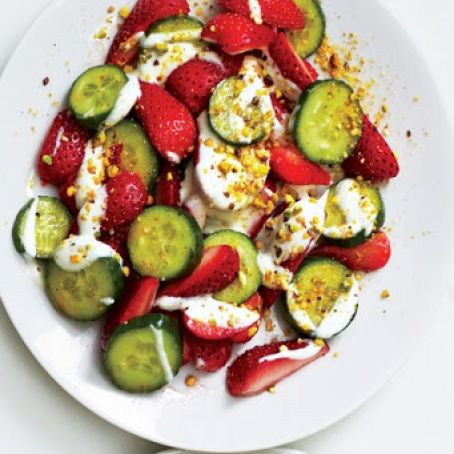 Strawberry-Cucumber Salad with Lemon Cream