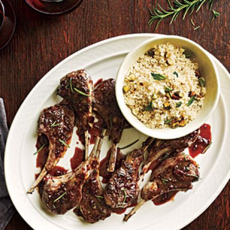 Currant-Glazed Lamb Chops with Pistachio Couscous