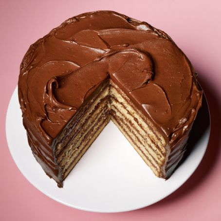 Yellow Layer Cake with Chocolate–Sour Cream Frosting