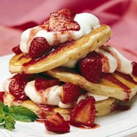 Strawberries and Cream Pancakes