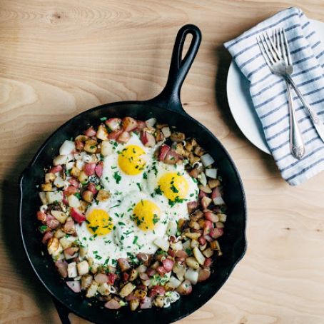 Radish and Turnip Hash with Fried Eggs for 2