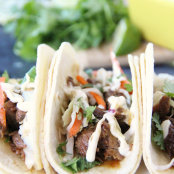 Easy Slow Cooker Korean BBQ Beef Tacos
