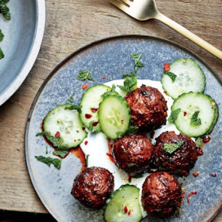 Chile-Cumin Lamb Meatballs With Yogurt And Cucumber
