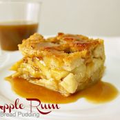 Apple Rum Bread Pudding with Butterscotch Rum Sauce