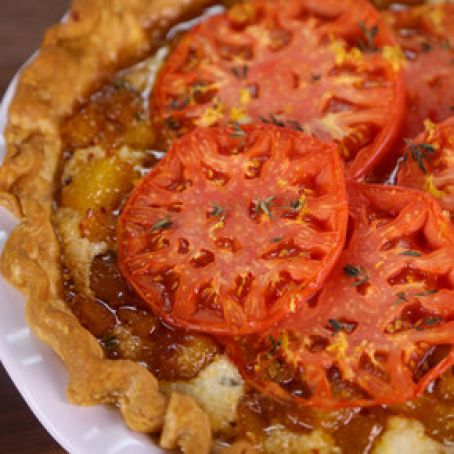 Carla Hall's Peach and Tomato Pie