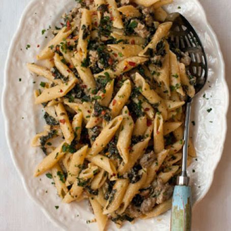 Kale and Sausage Penne with Lemon Cream Sauce