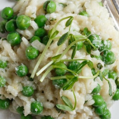 Risotto With Spring Peas, Ham & Fontina